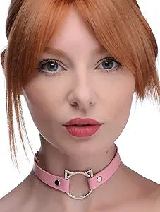 Kinky Kitty Ring Slim Choker - Pink Master Series Toys - Fetish