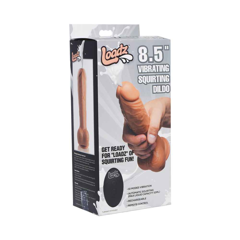 Loadz 8.5 in. Vibrating Squirting Dildo with Remote Medium