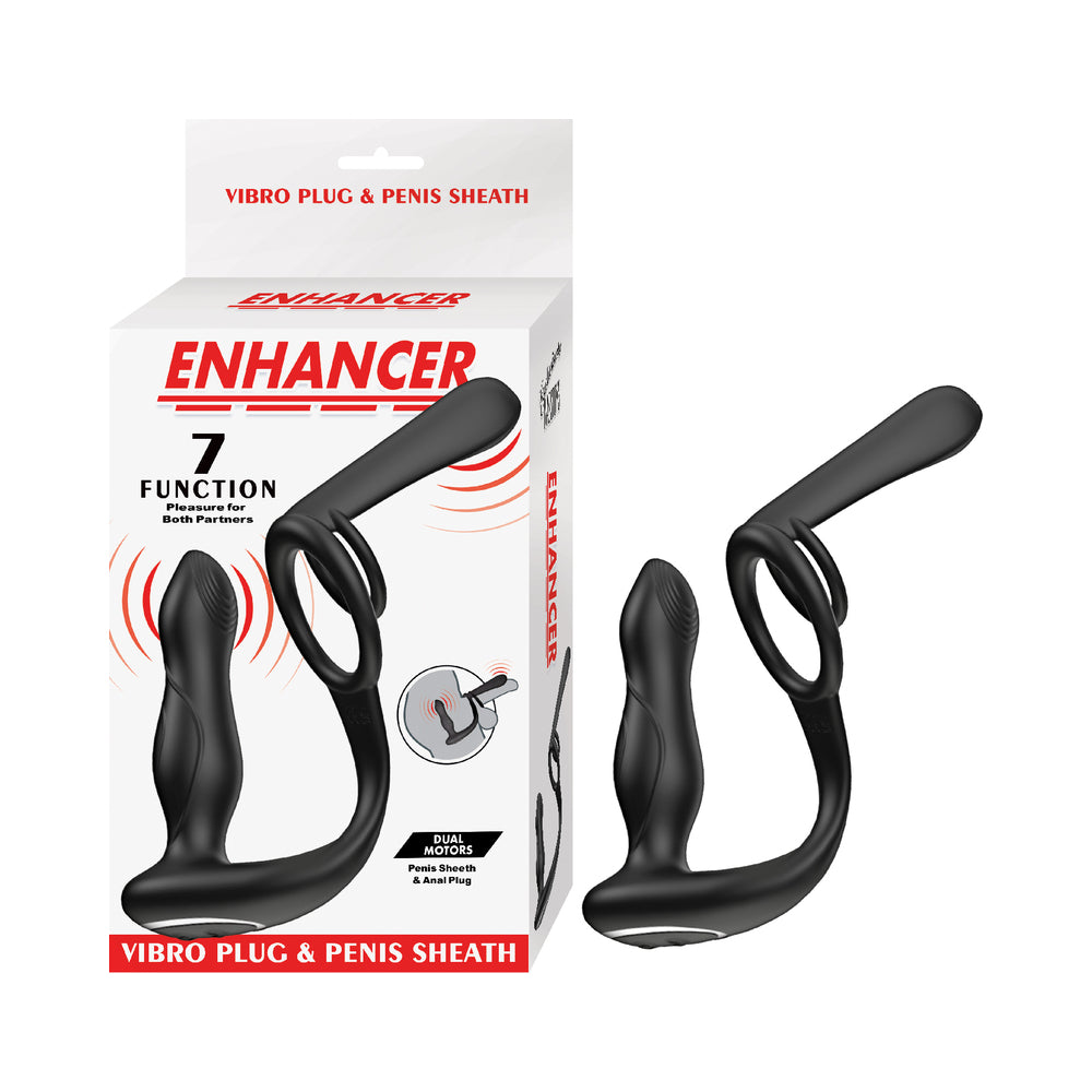 Enhancer Vibro Plug & Penis Sheath Black
