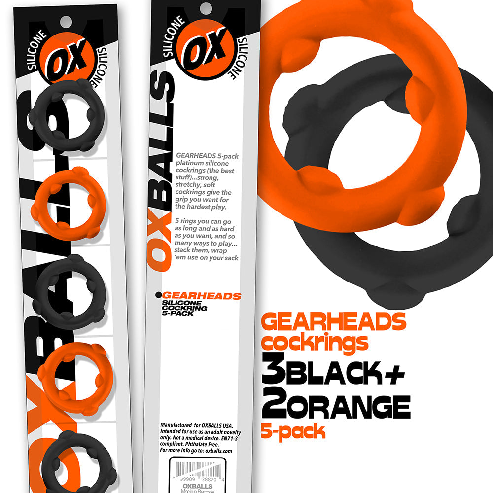 Oxballs Gearheads 5-Pack Spinner Rings Orange/Black