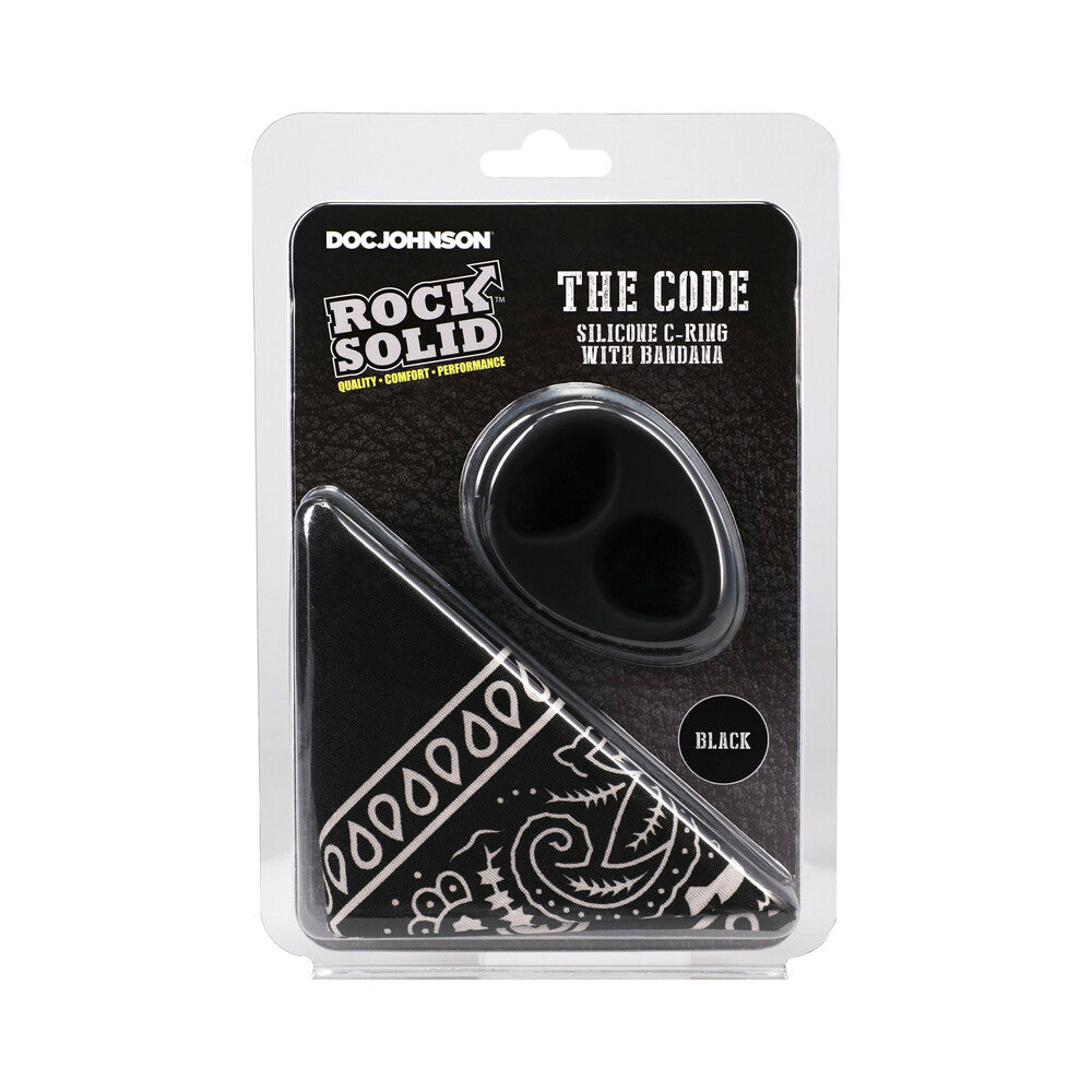 Rock Solid The Code Silicone C-Ring with Bandana Black