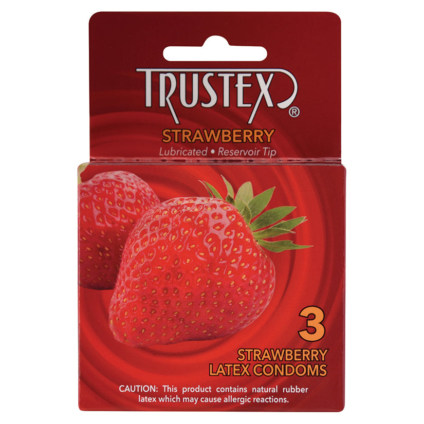 Trustex Flavored Condom-Strawberry (3 Pack) Default Title Paradise Marketing Health - Condoms