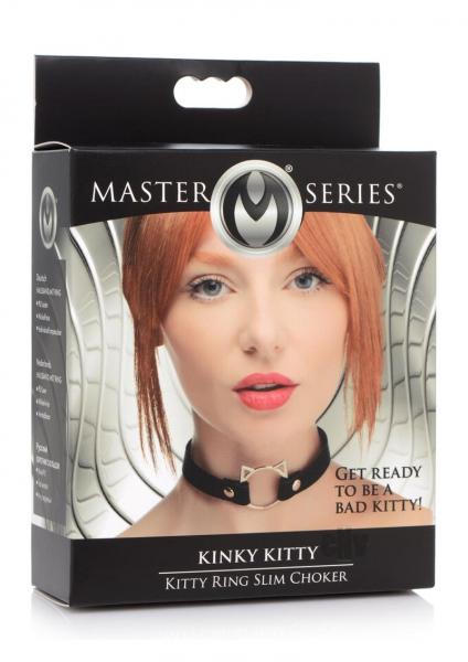 Kinky Kitty Ring Slim Choker - Black Default Title Master Series Toys - Fetish