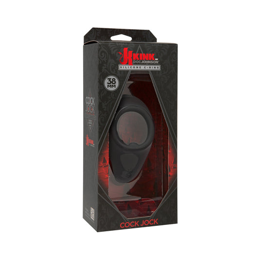 Kink Cock Jock Vibrating Silicone C-ring 38mm Black Default Title Doc Johnson Toys - Cockrings