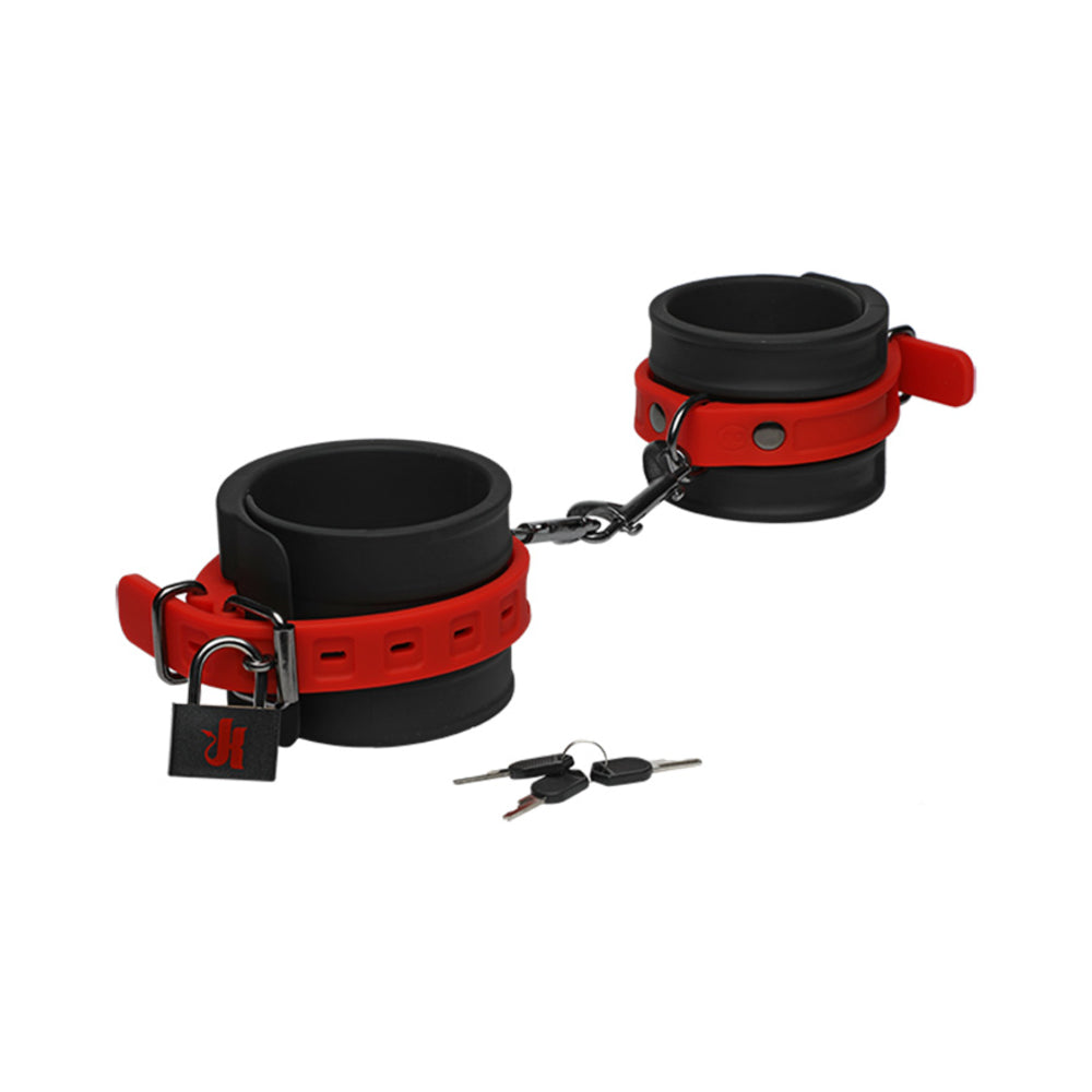 Kink By Doc Johnson Silicone Ankle Cuffs Black&red Default Title Doc Johnson Toys - Fetish