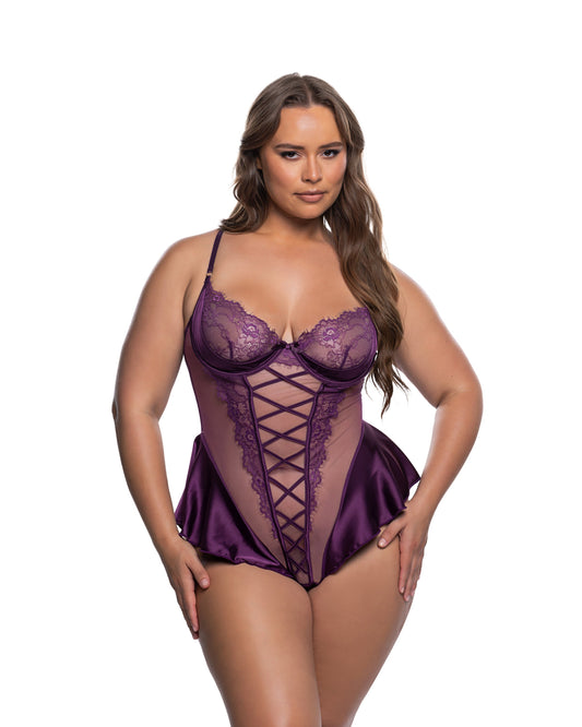 Cheri Amore Teddy Purple Roma Confidential Costume Women - Lingerie - Teddy