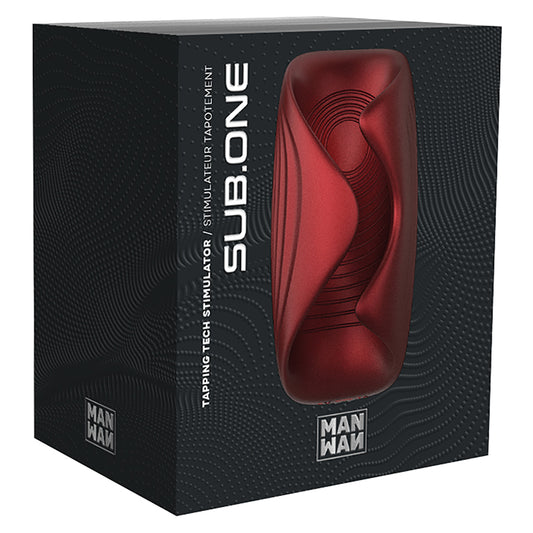 Man Wan Sub One Vibrating Tapping Masturbator-Velvet Red