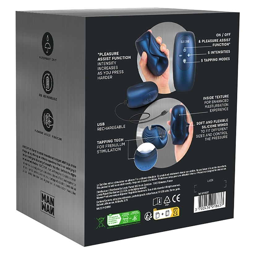 Man Wan Sub One Vibrating Tapping Masturbator-Stellar Blue