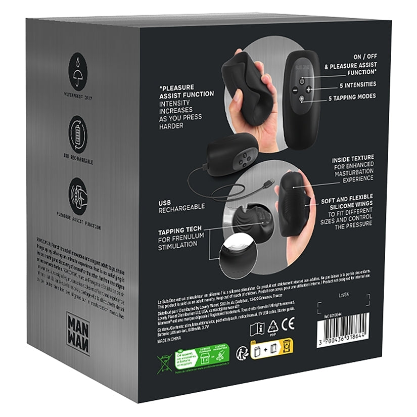 Man Wan Sub One Vibrating Tapping Masturbator-Infinite Black