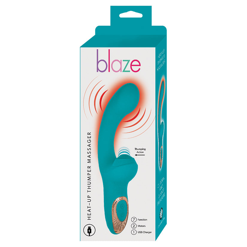 Blaze Heat-Up Thumper Massager-Aqua