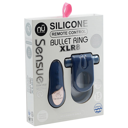 Sensuelle Silicone Remote Control Bullet Ring XLR8-Navy Default Title NOVEL CREATIONS USA Toys - Cockrings