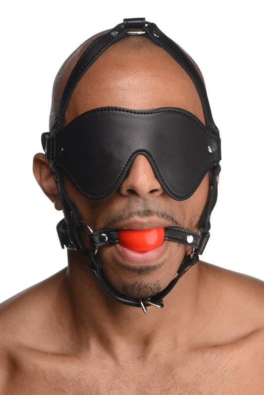 Blindfold Harness And Ball Gag Strict Toys - Fetish