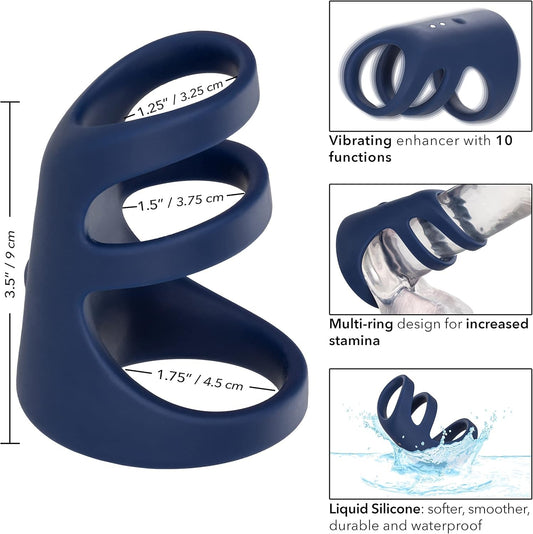 Viceroy Recharge Triple Cock Cage CalExotics - California Exotic Novelties Toys - Cockrings