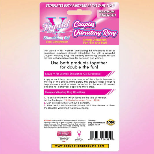 Liquid V Couples Vibrating Ring Kit Body Action Toys - Cockrings