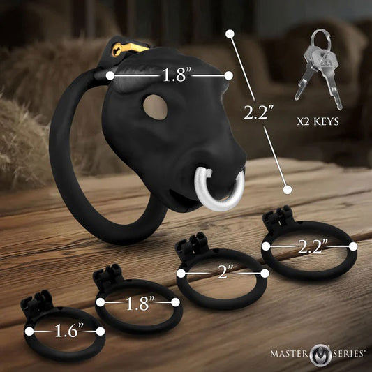 Bull Chastity Cage - Black XR Brands Toys - Cockrings