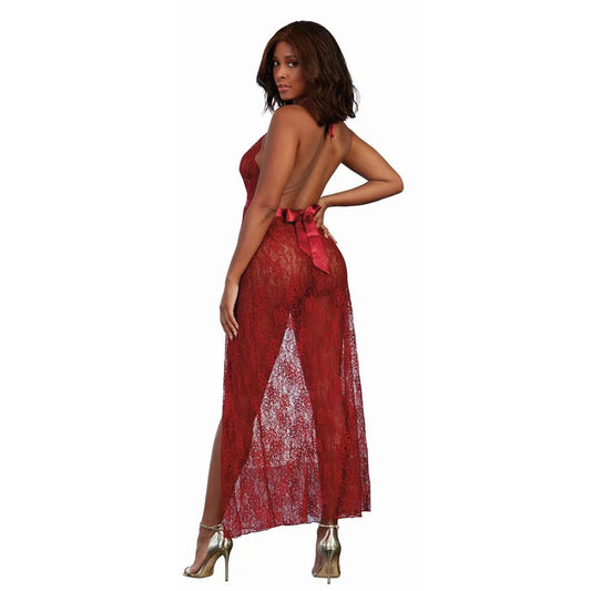 Dreamgirl Lace Gown & G-String Garnet XL Hanging Dreamgirl Women - Dress - Cocktail
