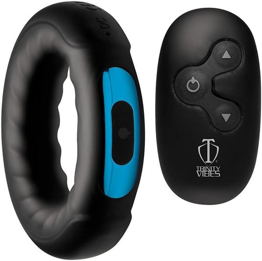 Remote Control 7x Silicone Cock Ring Trinity Vibes Toys - Cockrings