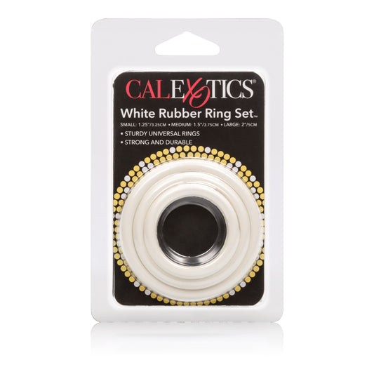 Rubber Ring 3 Piece Set - White CalExotics - California Exotic Novelties Toys - Cockrings