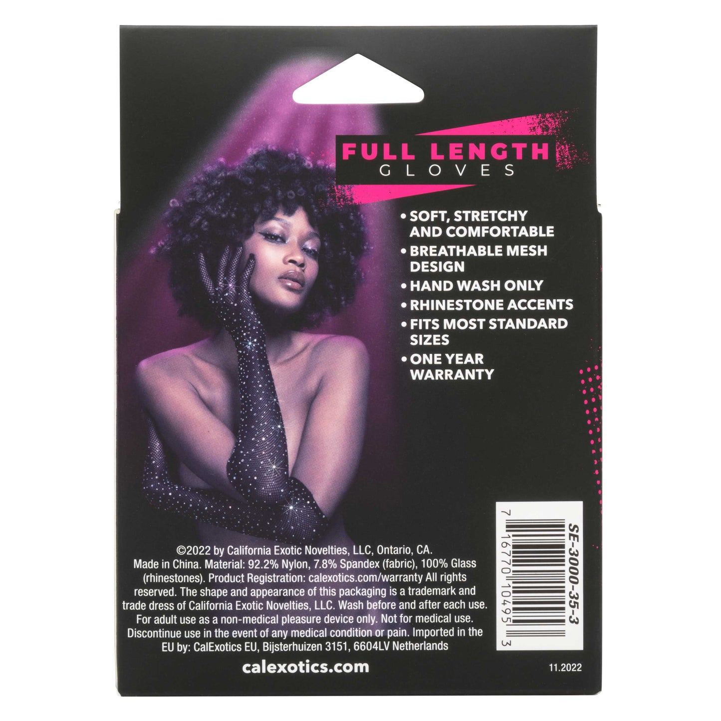 Radiance Full Length Gloves - Black CalExotics - California Exotic Novelties Women - Gloves & Mittens