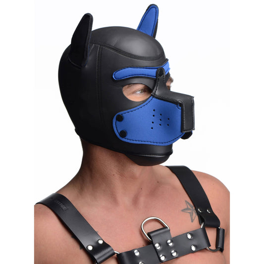 Spike Neoprene Puppy Hood - Blue XR Brands Toys - Fetish