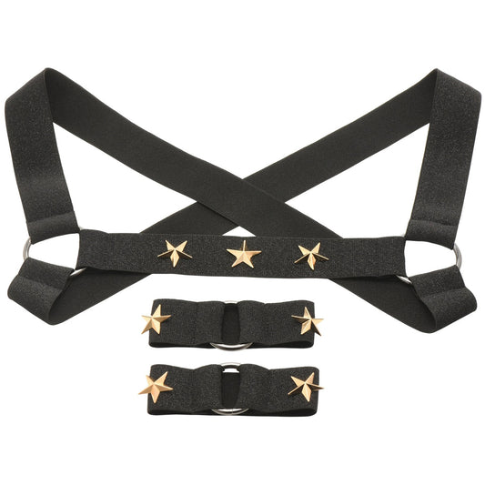 Star Boy Male Chest Harness With Arm Bands - Small/medium - Black XR Brands Toys - Fetish