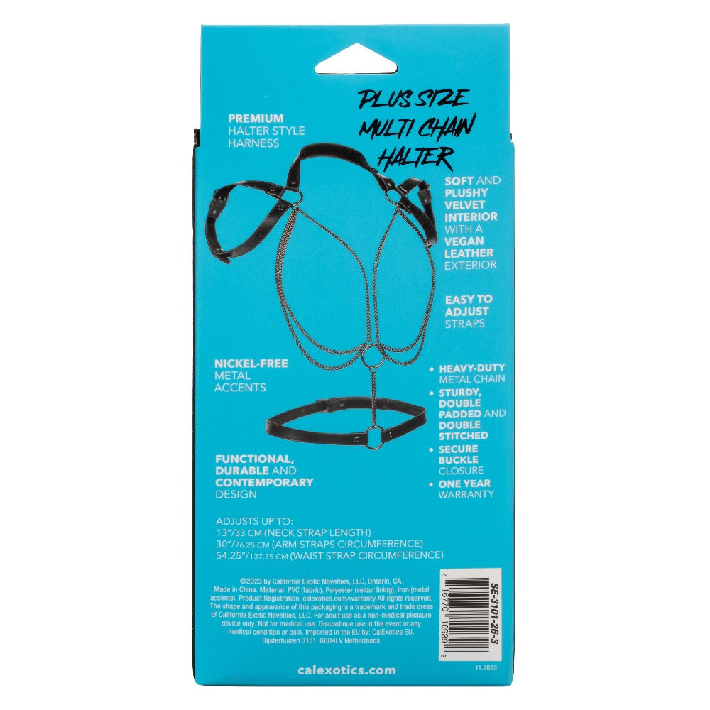 Euphoria Collection Plus Size Multi Chain Halter - Black CalExotics - California Exotic Novelties Toys - Fetish