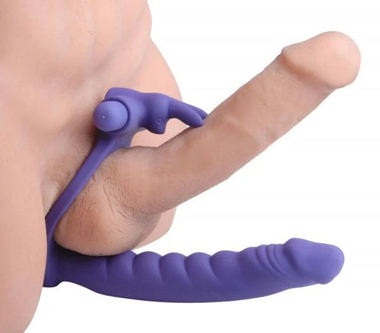 Double Delight Dual Insertion Vibrating Rabbit Cock Ring XR Brands Toys - Cockrings