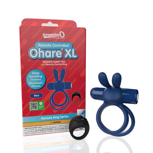 Screaming O Remote Controlled Ohare XL Vibrating Ring-Blue THE SCREAMING O"" Toys - Cockrings