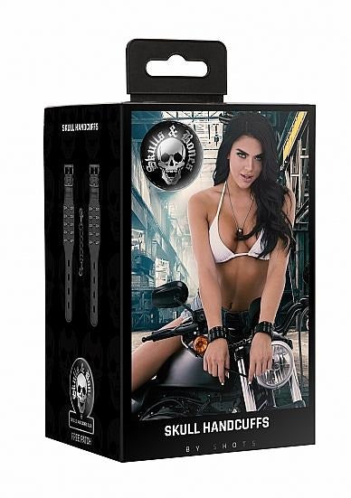 Ouch! Skulls And Bones Handcuffs With Skulls Black Shots America Toys - Fetish