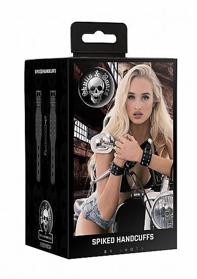Ouch! Skulls And Bones Handcuffs With Spikes Black Shots America Toys - Fetish