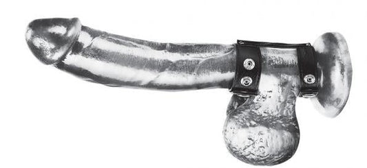 C & B Gear Duo Snap Cock And Ball Ring Black Blue Line Men Toys - Cockrings