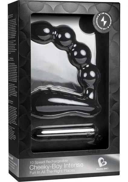 Cheeky Boy Intense 10X Black Prostate Massager Rocks Off Toys - Anal Toys