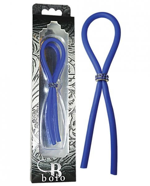 Bolo Lasso Silicone Ring Blue Gems Bead Slider Bolo Erection Enhancement Toys - Cockrings