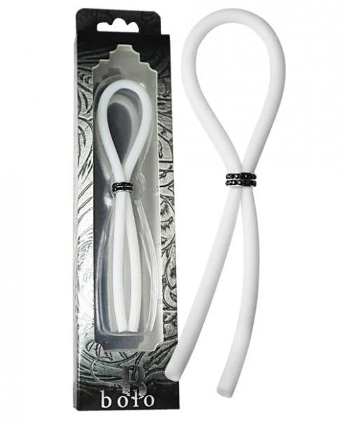 Bolo Lasso Ring Siilcone Black Gems Bead White Bolo Erection Enhancement Toys - Cockrings