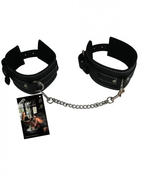 Edge Leather Ankle Restraints Black Sportsheets Toys - Fetish
