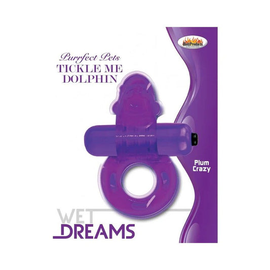 Purrrfect Pet Cock Ring Tickle Me Dolphin Purple Hott Products Toys - Cockrings