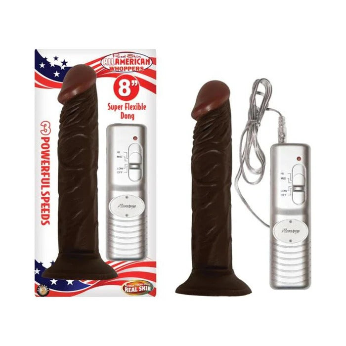 All American Whopper Vibrating 7 inches Dildo Brown Nasstoys Toys - Vibrators