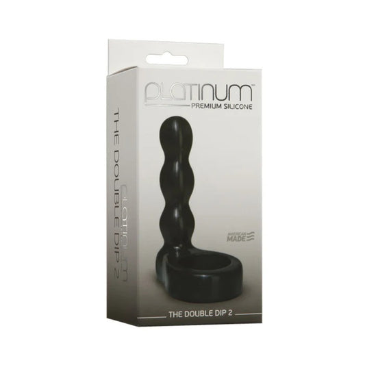 Platinum Premium Silicone The Double Dip 2 Black Doc Johnson Toys - Cockrings