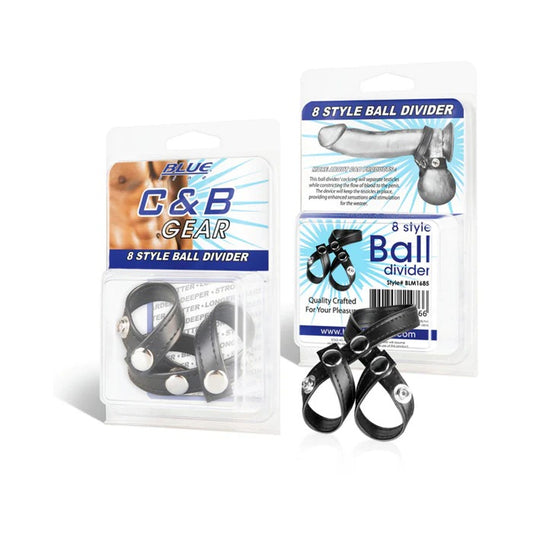 C & B Gear 8 Style Ball Divider Black Electric Eel Toys - Cockrings