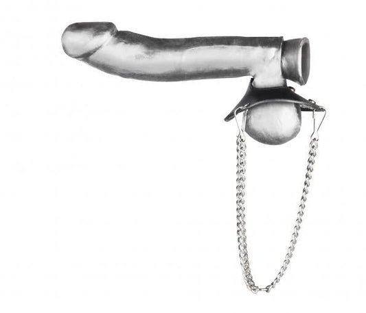 C & B Gear Parachute Ball Stretcher Black Blue Line Men Toys - Cockrings