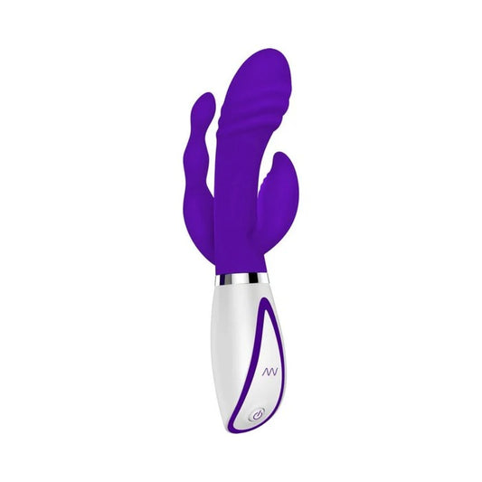 Evolved Disco Triple Play Purple Silicone Rechargeable Evolved Novelties Toys - Vibrators