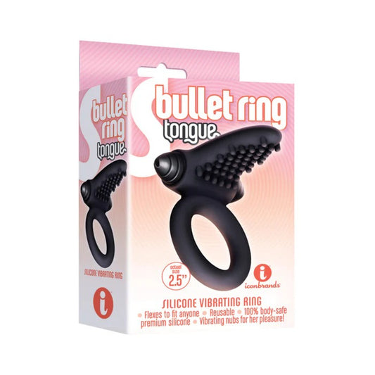 The 9's, S-bullet Ring - Tongue, Silicone Icon Brands Toys - Cockrings