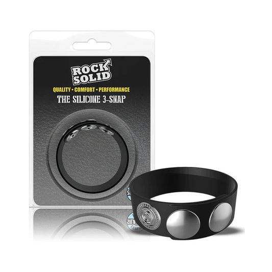 Rock Solid Silaflex 3-snap (adjustable) Black Rock Solid Toys - Cockrings