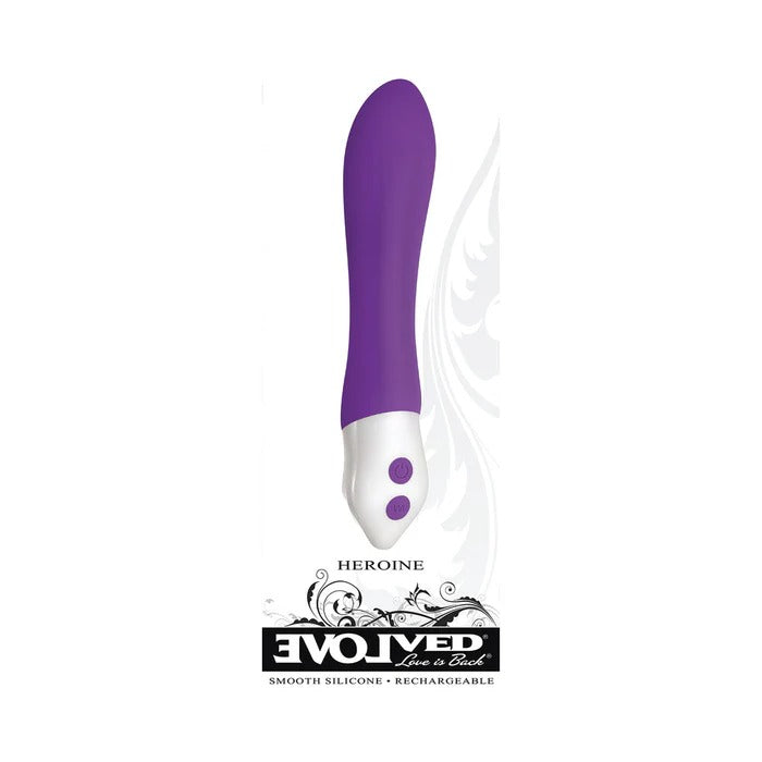 Evolved Heroine Silicone Vibe 7 Speeds And Functions Usb Rechargeable Cord Included Waterproof Purpl Evolved Novelties Toys - Vibrators