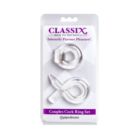 Classix Couples Cock Ring Set Clear Pipedream Products Toys - Cockrings