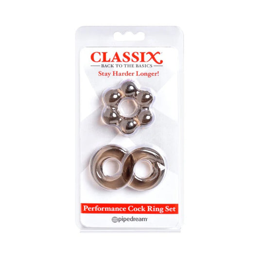 Classix Performance Cock Ring Set,Smoke Pipedream Products Toys - Cockrings