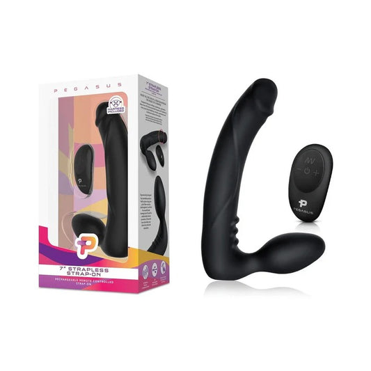 Pegasus 7" Strapless Strap-on - Black Electric Eel Toys - Fetish