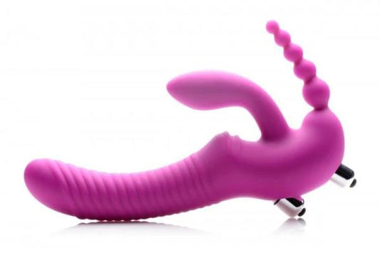 Regal Rider Vibrating Silicone Strapless Strap On Triple G Dildo Strap U Toys - Fetish