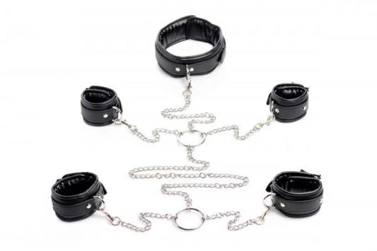 Strict Slave Bondage Shackle Set Black Strict Toys - Fetish