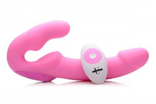 Urge Silicone Strapless Strap On Vibrating With Remote Pink Strap U Toys - Fetish